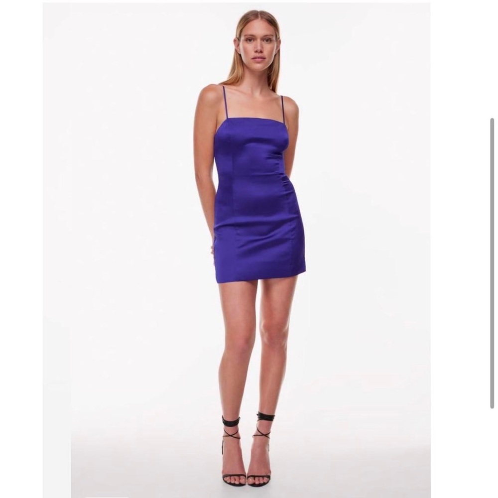 Arizia Ten by Babaton Shimmer Satin Mini Dress Indigo size 0